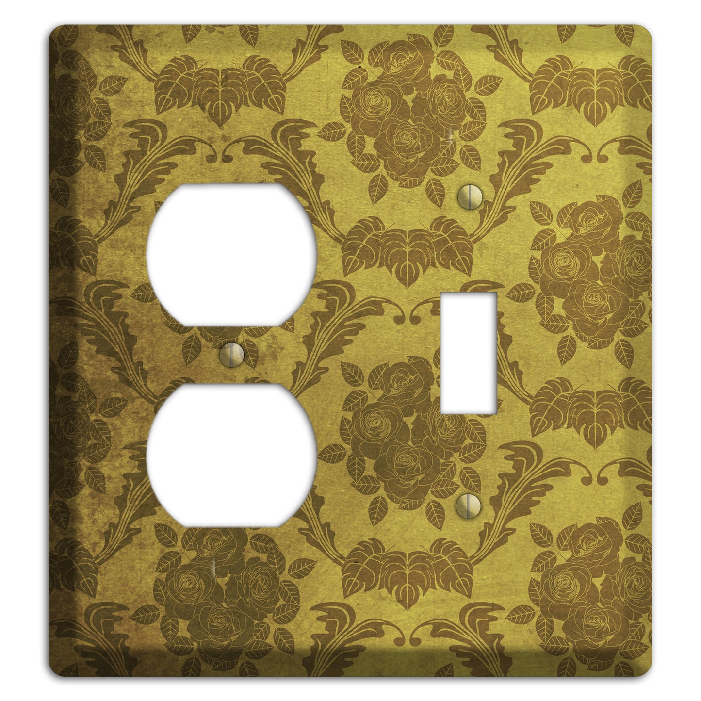 Pesto Vintage Rose Damask Duplex / Toggle Wallplate