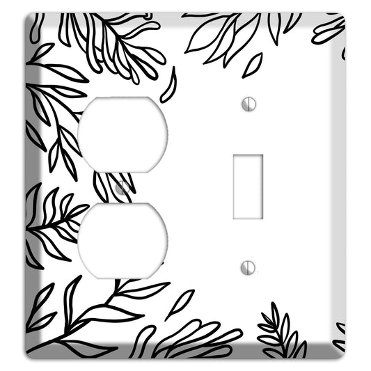 Hand-Drawn Leaves 8 Duplex / Toggle Wallplate