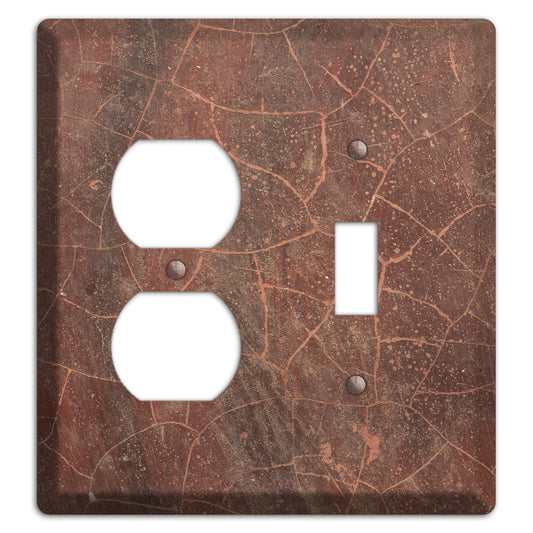 Maroon Cracked Concrete Duplex / Toggle Wallplate