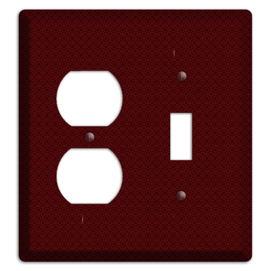 Maroon Tiny Checkered Foulard Duplex / Toggle Wallplate