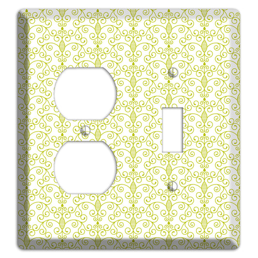 Olive Toile Half Drop Duplex / Toggle Wallplate