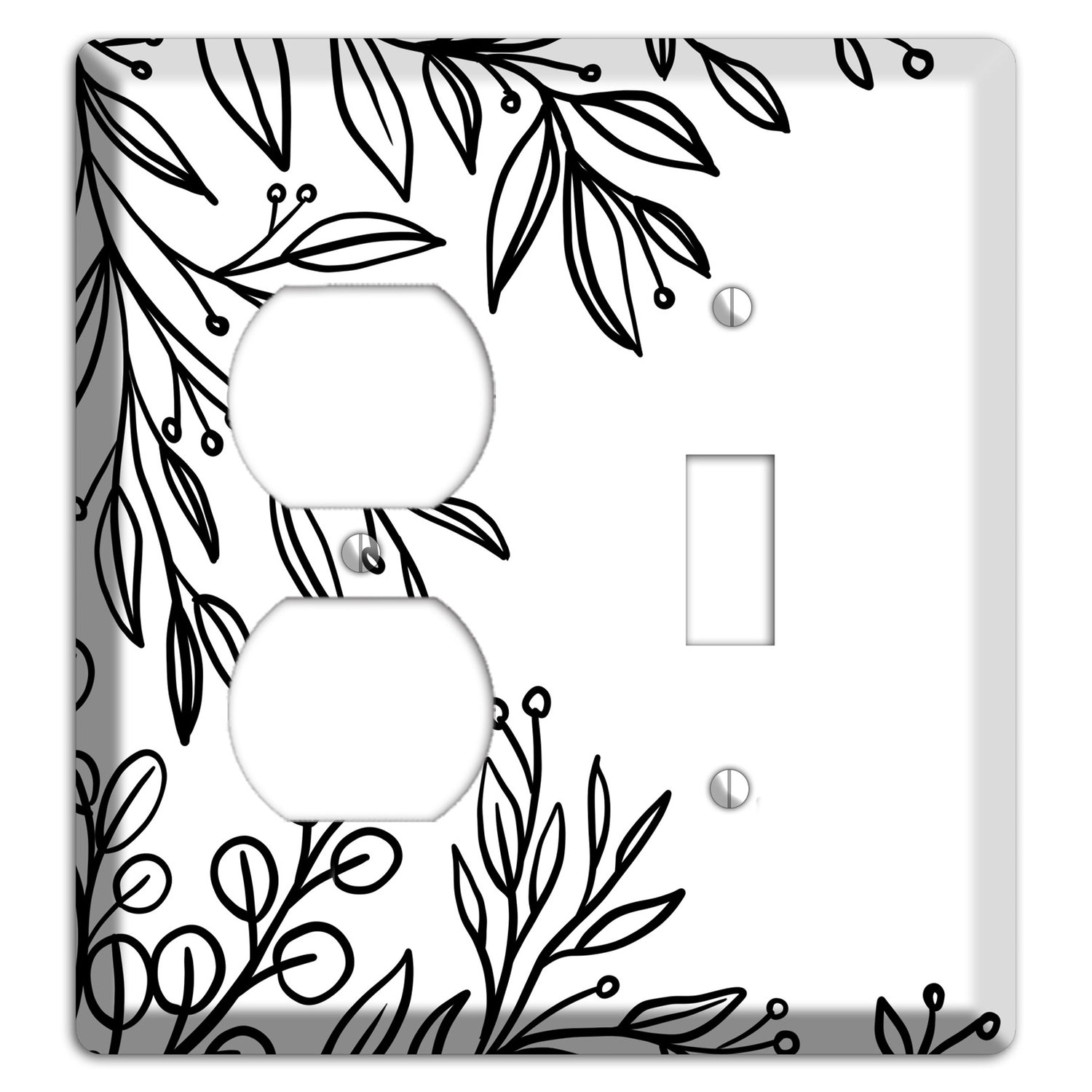 Hand-Drawn Floral 1 Duplex / Toggle Wallplate