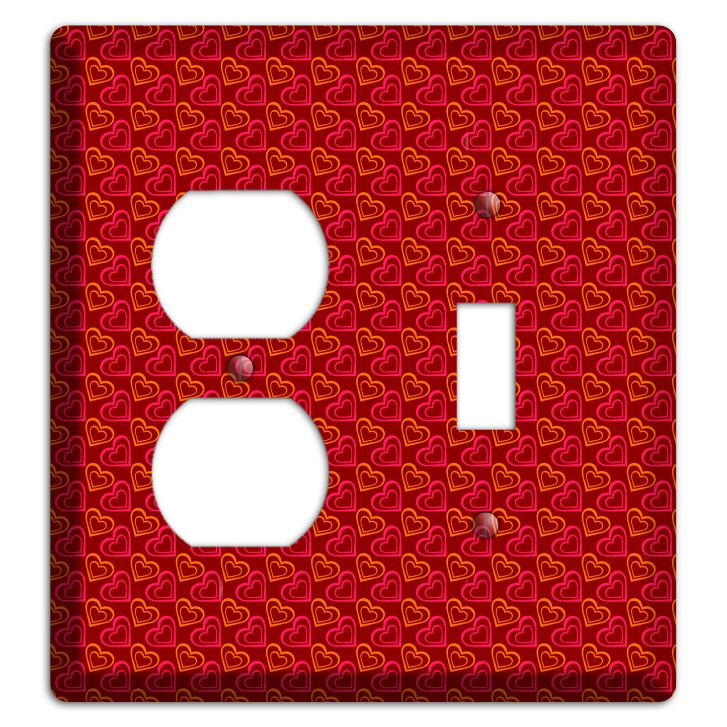 Red and Orange Hearts Duplex / Toggle Wallplate