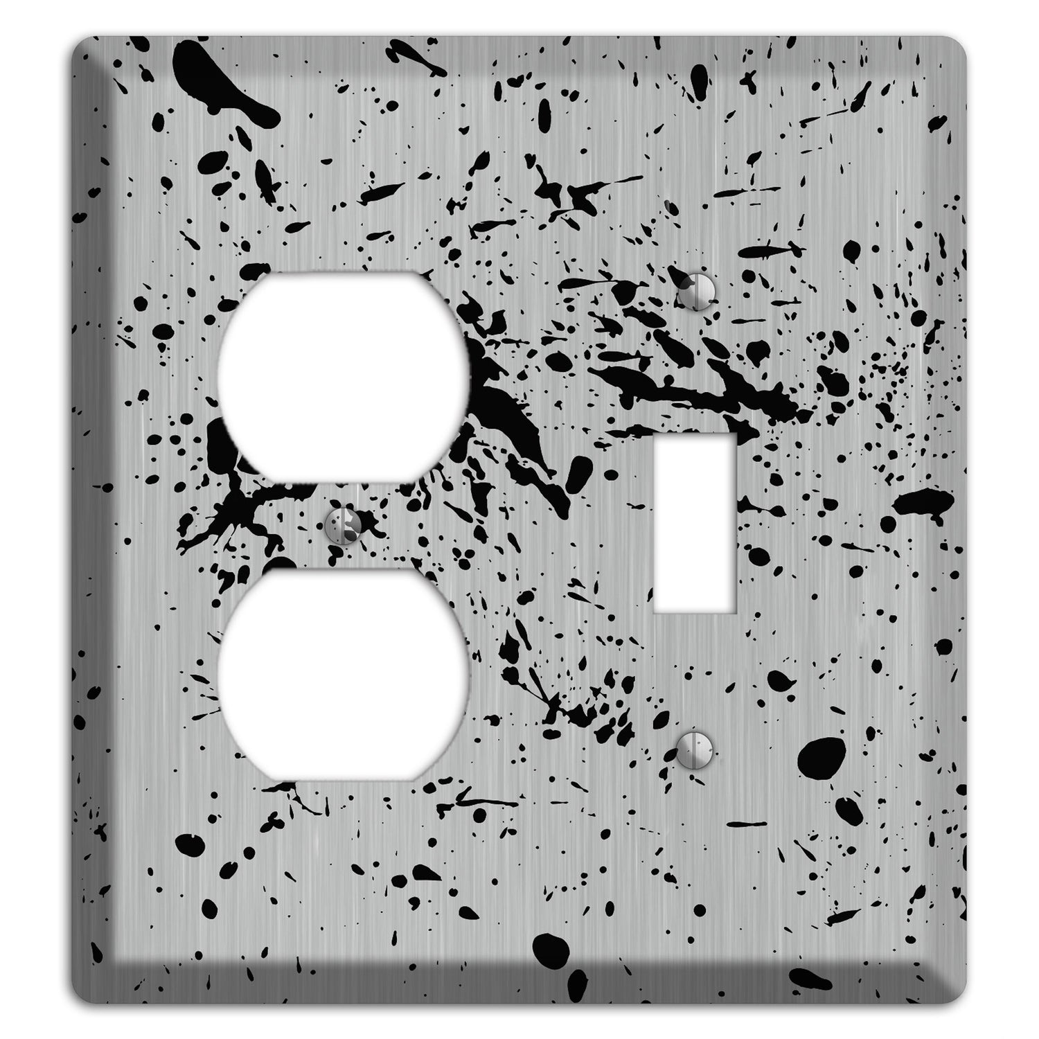 Ink Splash 4 Stainless Duplex / Toggle Wallplate