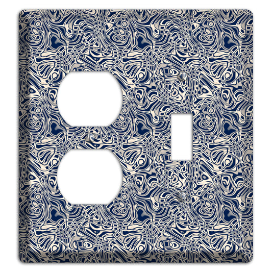 Blue Psychedelic Swirl Duplex / Toggle Wallplate