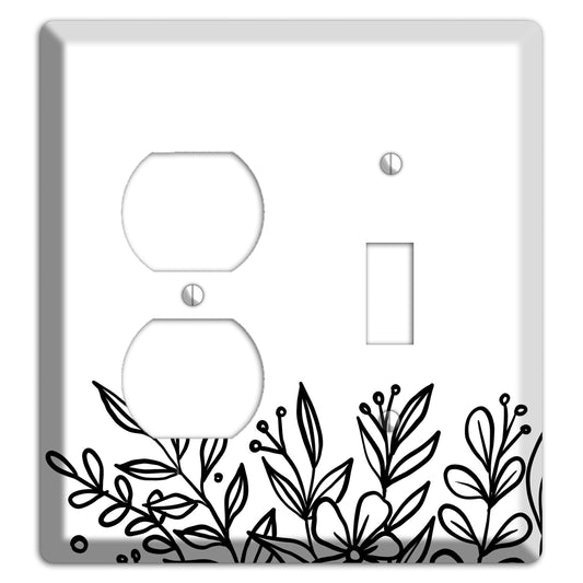 Hand-Drawn Floral 11 Duplex / Toggle Wallplate