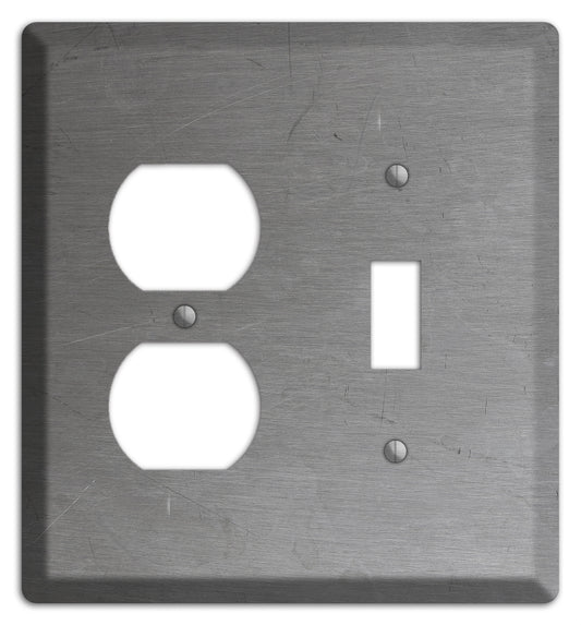 Raw Steel Duplex / Toggle Wallplate