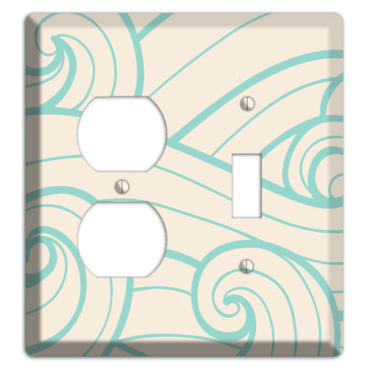 Abstract Curl Cream Duplex / Toggle Wallplate