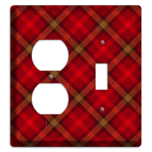 Red Tartan Duplex / Toggle Wallplate