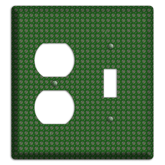 Green Concentric Dots Duplex / Toggle Wallplate