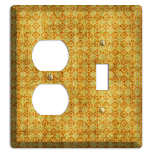 Mustard Diamond Circles Duplex / Toggle Wallplate