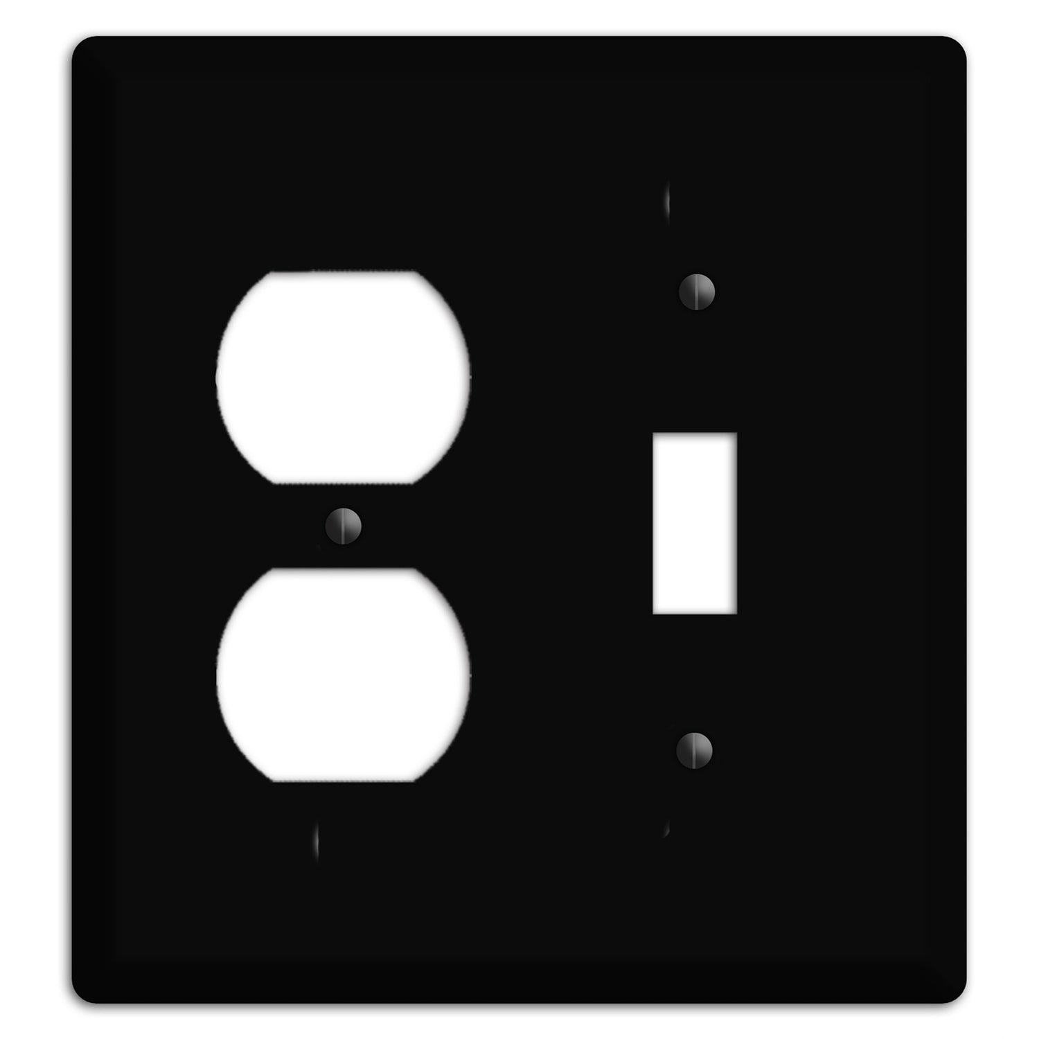 Satin Black Metal Duplex / Toggle Wallplate