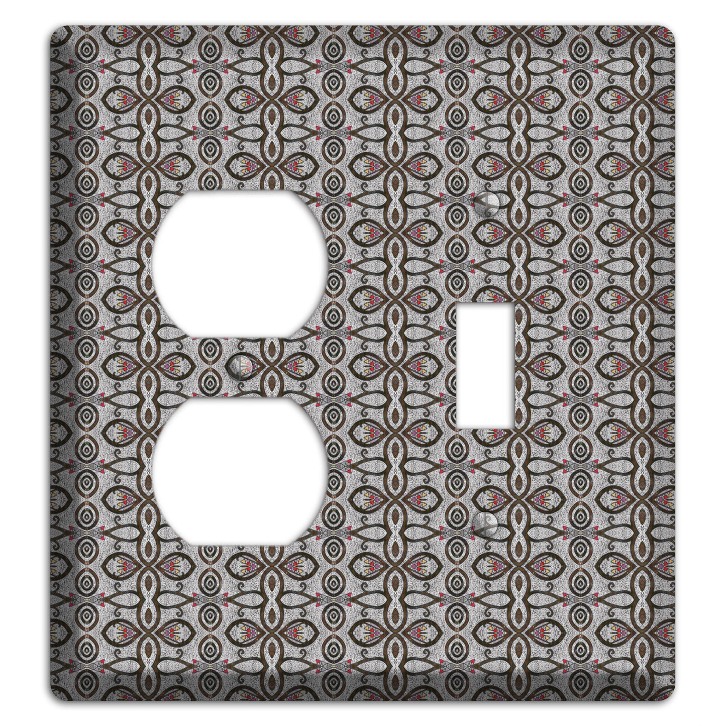 Grey Tapestry Duplex / Toggle Wallplate