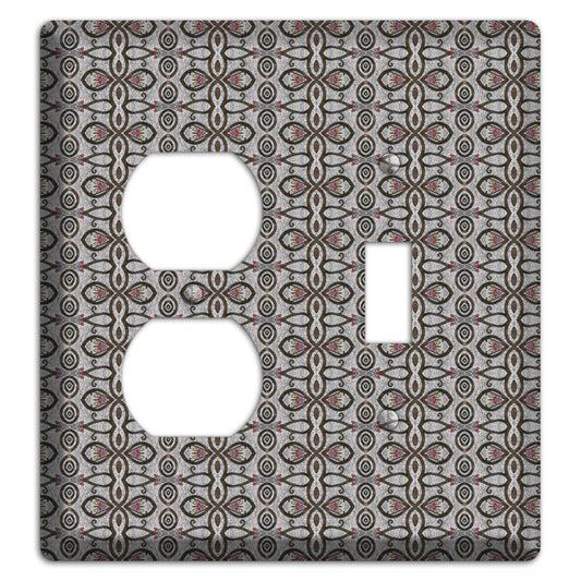 Grey Tapestry Duplex / Toggle Wallplate