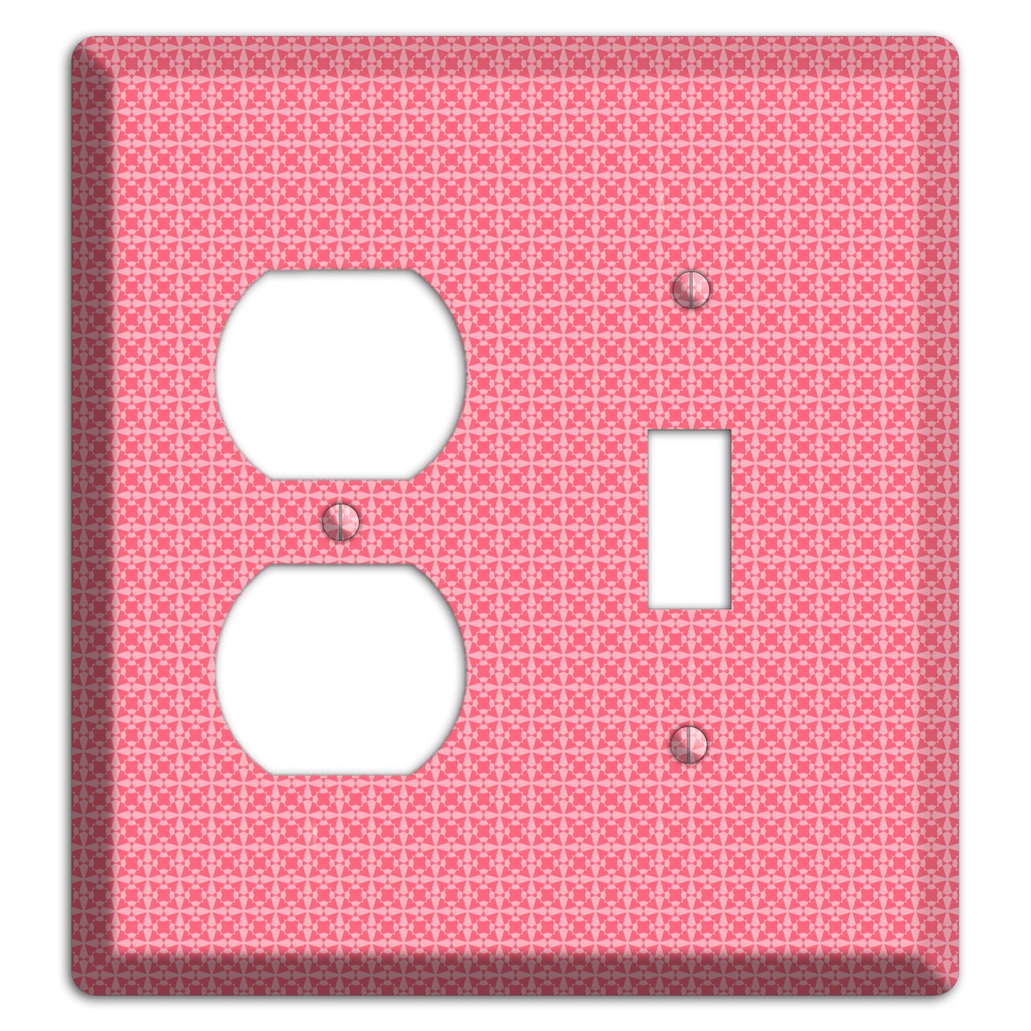 Multi Pink Tiled Arabesque Duplex / Toggle Wallplate