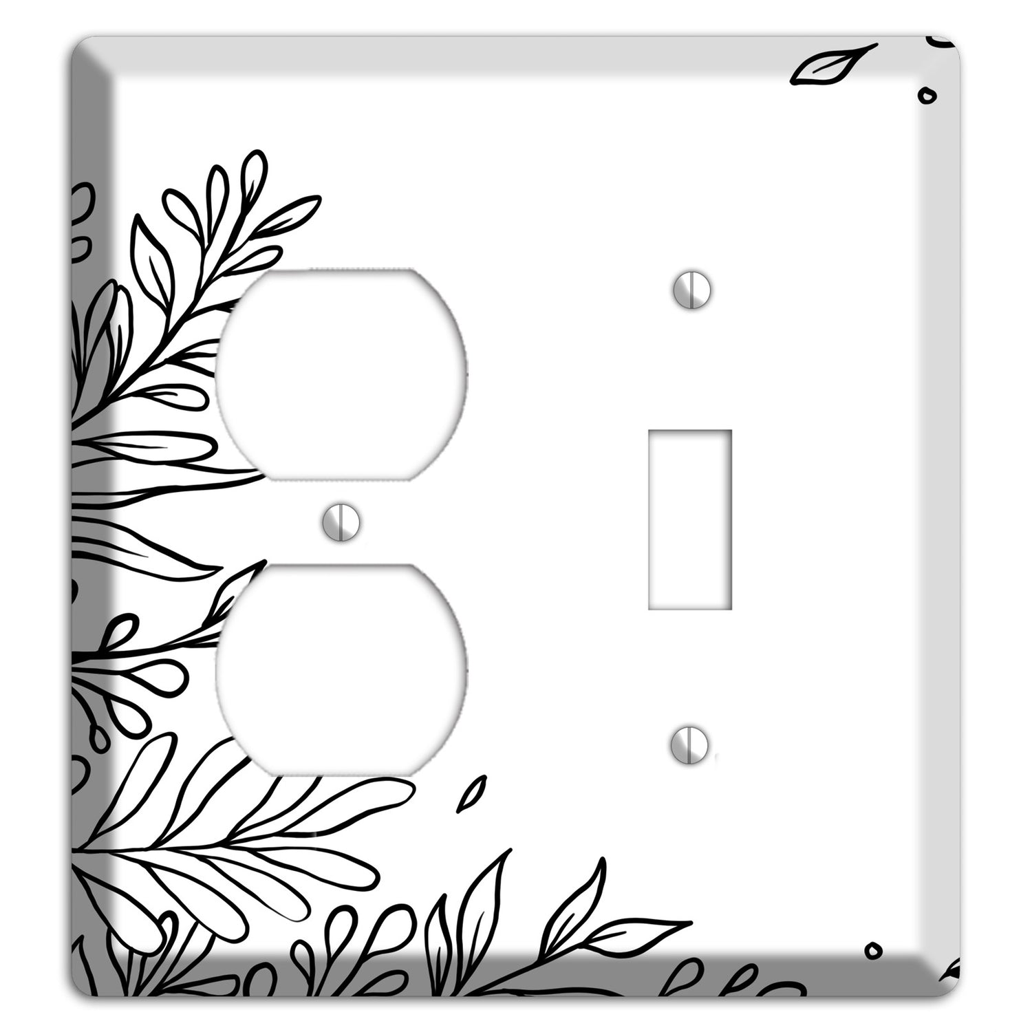 Hand-Drawn Floral 8 Duplex / Toggle Wallplate