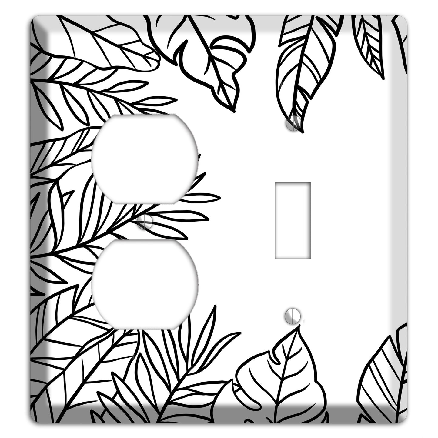 Hand-Drawn Leaves 5 Duplex / Toggle Wallplate