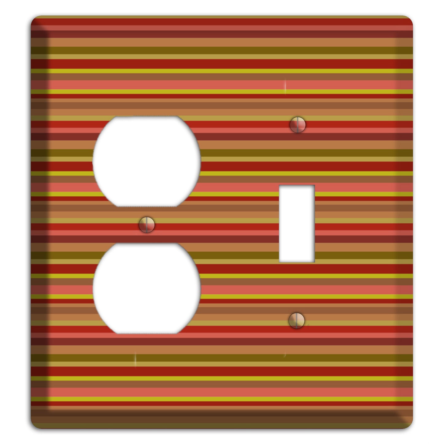 Multi Red Horizontal Stripes Duplex / Toggle Wallplate