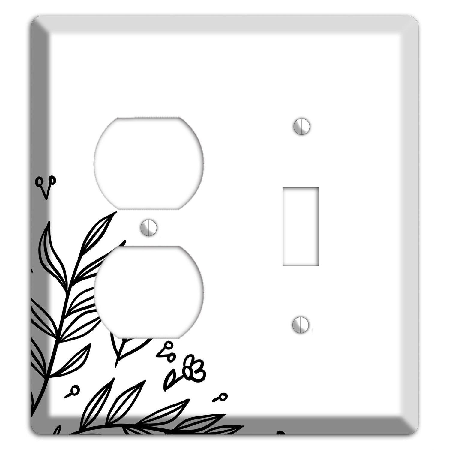 Hand-Drawn Floral 32 Duplex / Toggle Wallplate