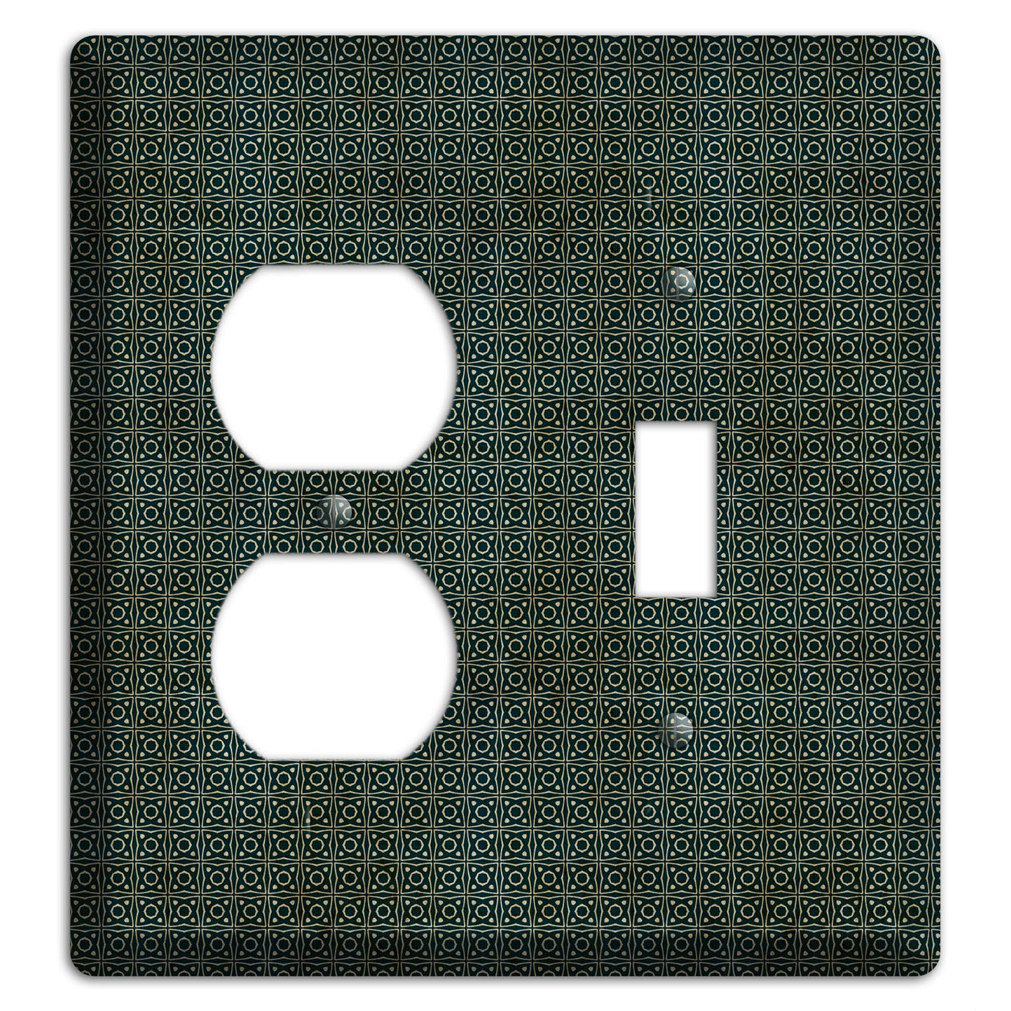 Dark Green Grunge Tiny Tiled Tapestry 4 Duplex / Toggle Wallplate