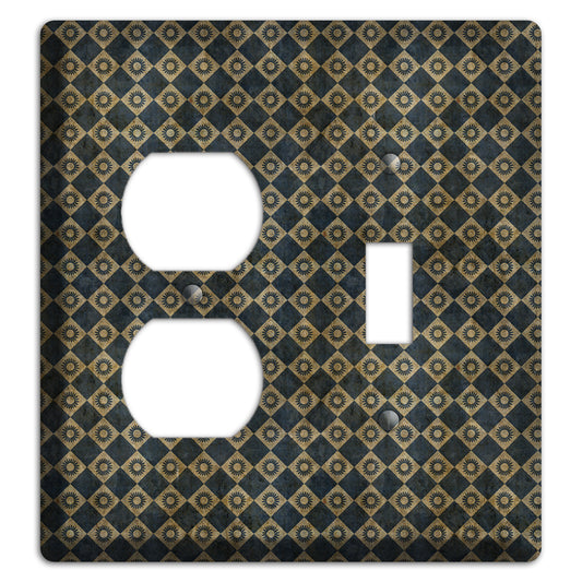 Black and Grey Diamond Circles Duplex / Toggle Wallplate