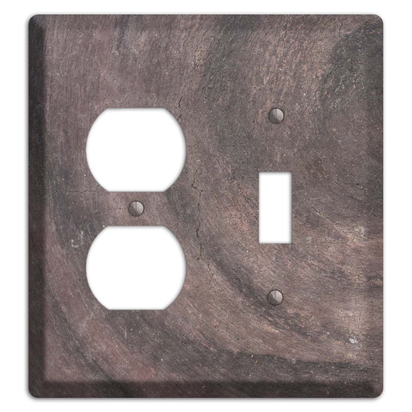 Brown Swirl Concrete Duplex / Toggle Wallplate