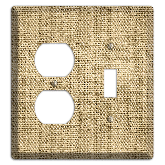 Indian Khaki Burlap Duplex / Toggle Wallplate