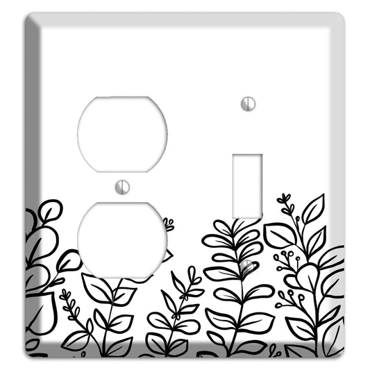 Hand-Drawn Floral 13 Duplex / Toggle Wallplate