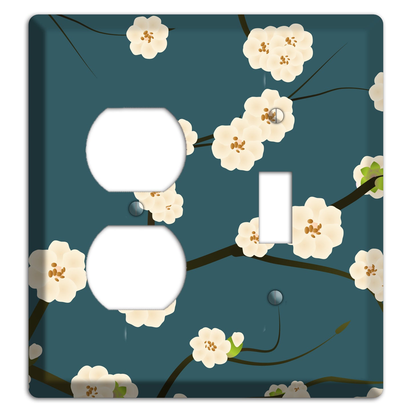 Blue Cherry Blossoms Duplex / Toggle Wallplate