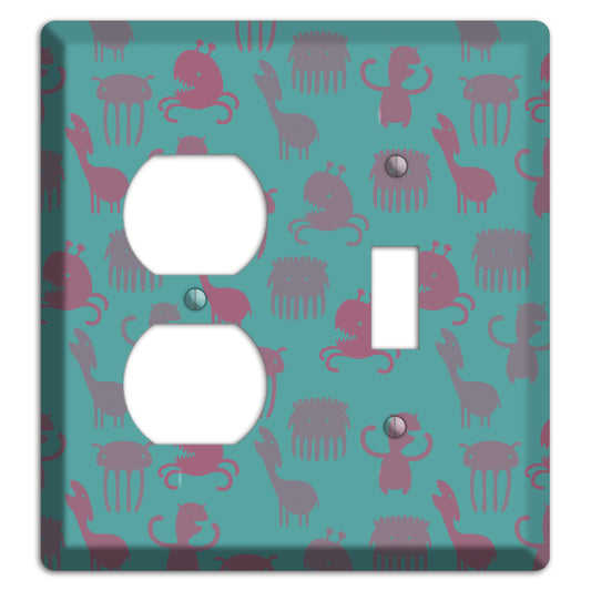 Sily Monsters Green Duplex / Toggle Wallplate