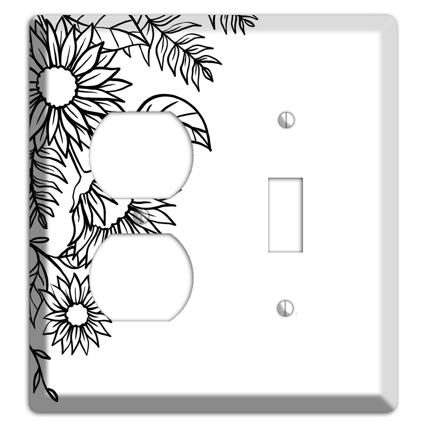 Hand-Drawn Floral 5 Duplex / Toggle Wallplate