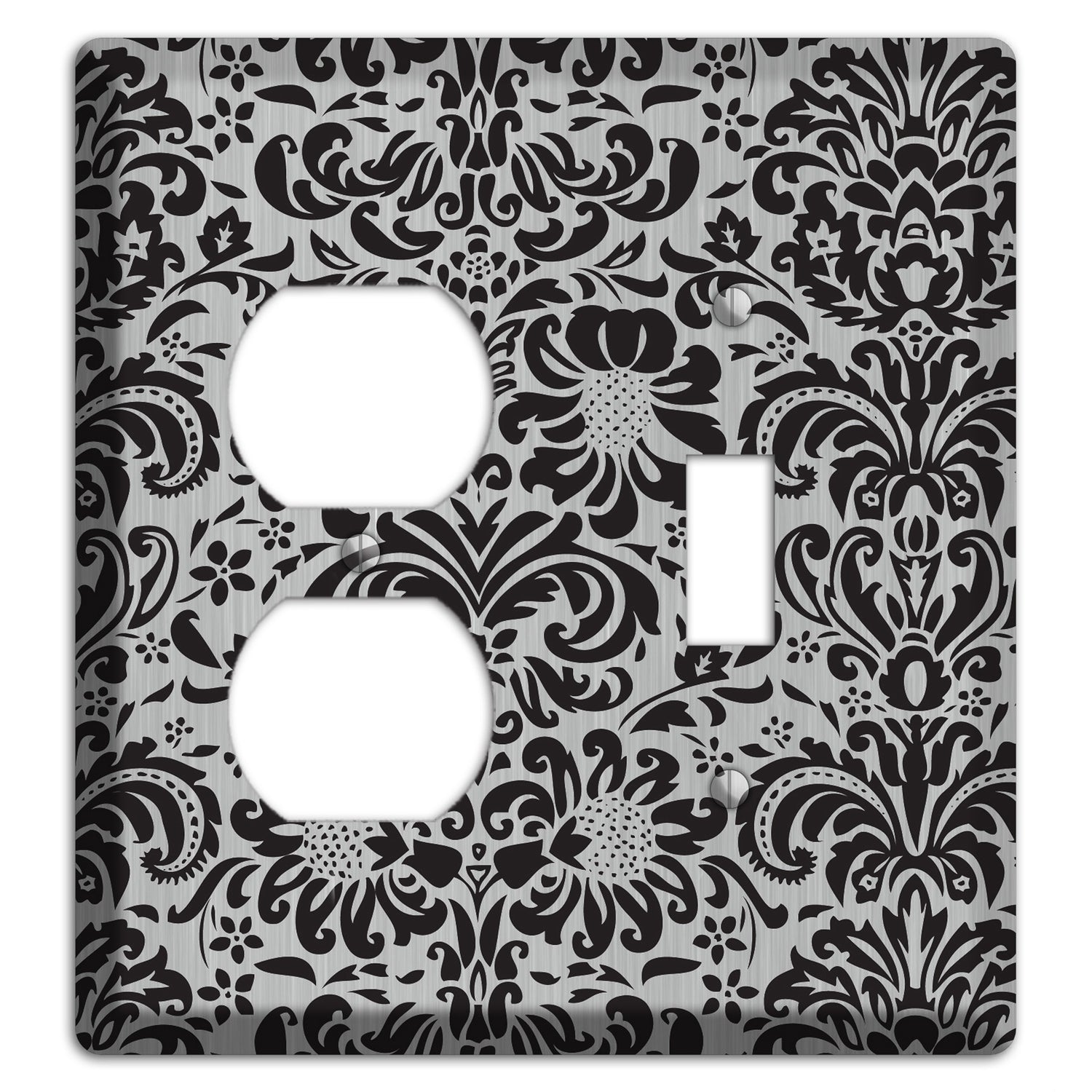 Black Toile  Stainless Duplex / Toggle Wallplate