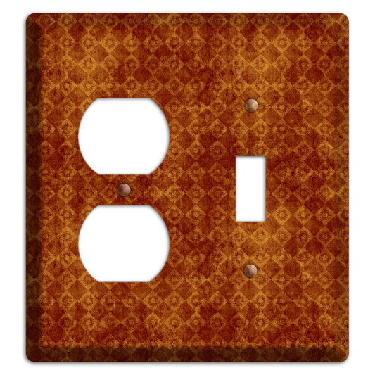 Maroon Diamond Circles Duplex / Toggle Wallplate