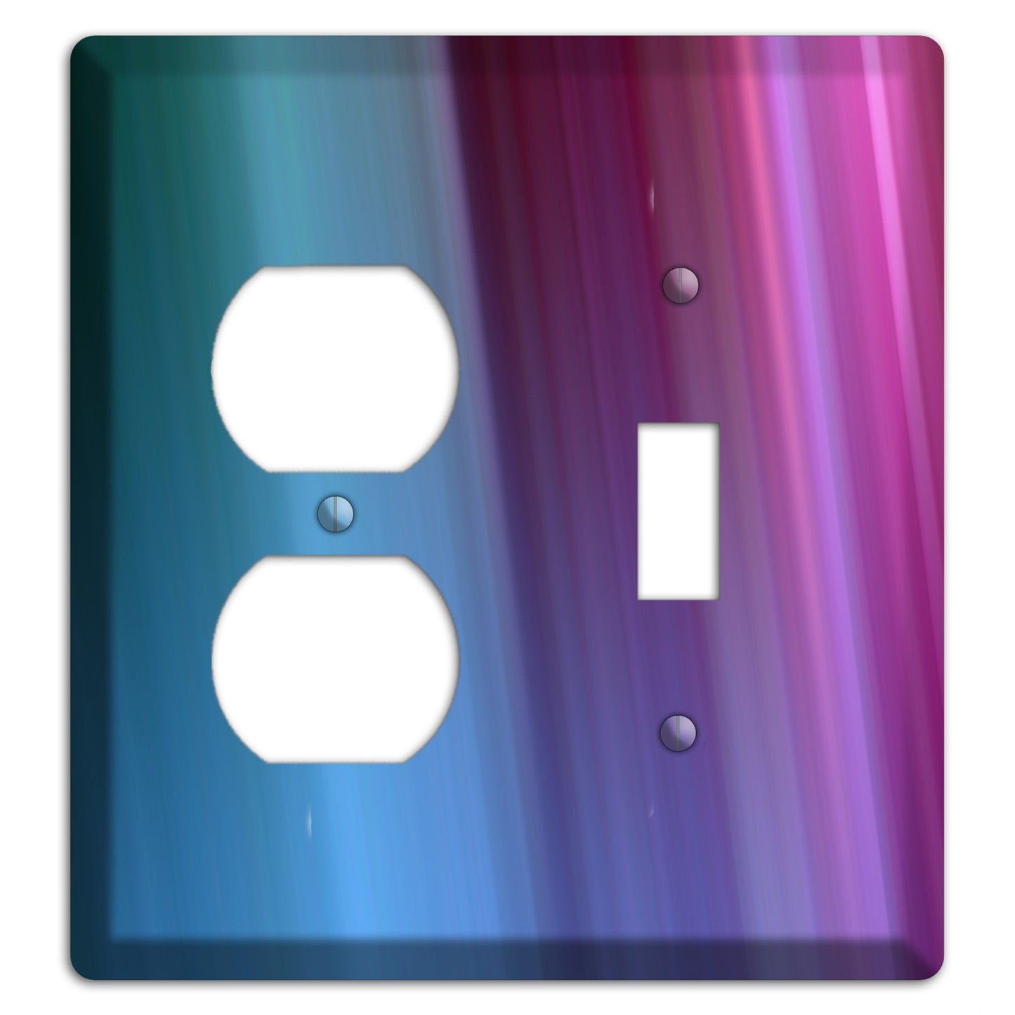 Blue and Purple Ray of Light Duplex / Toggle Wallplate