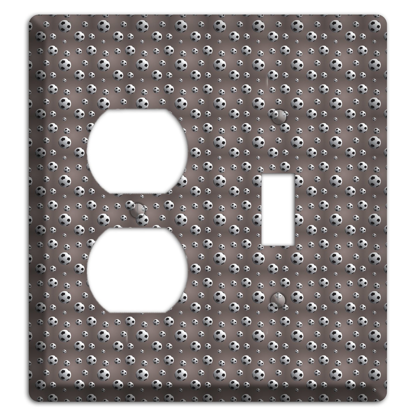 Grey with Soccer Balls Duplex / Toggle Wallplate