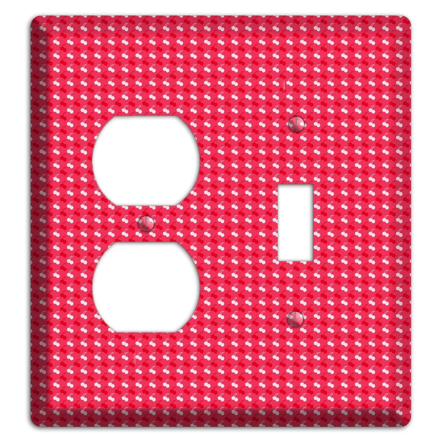 Red with White Motif Duplex / Toggle Wallplate