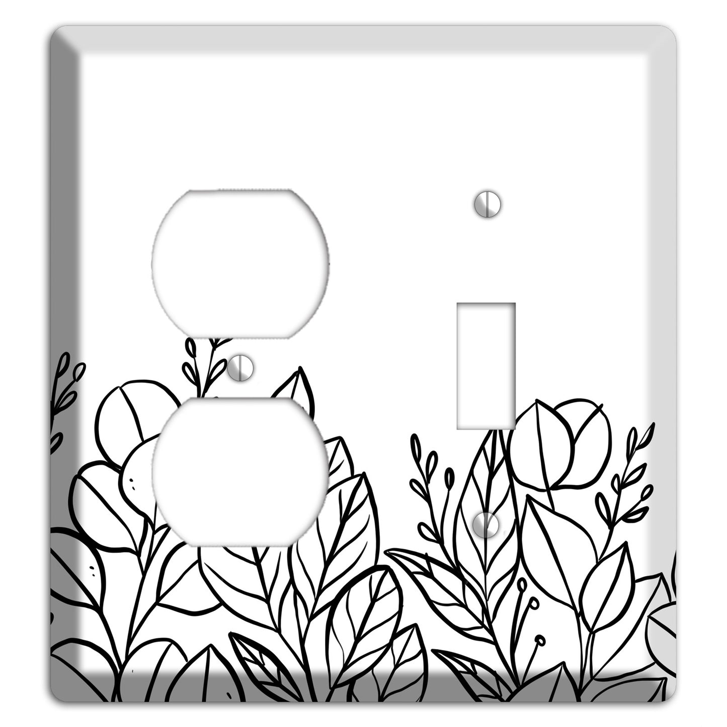 Hand-Drawn Floral 15 Duplex / Toggle Wallplate