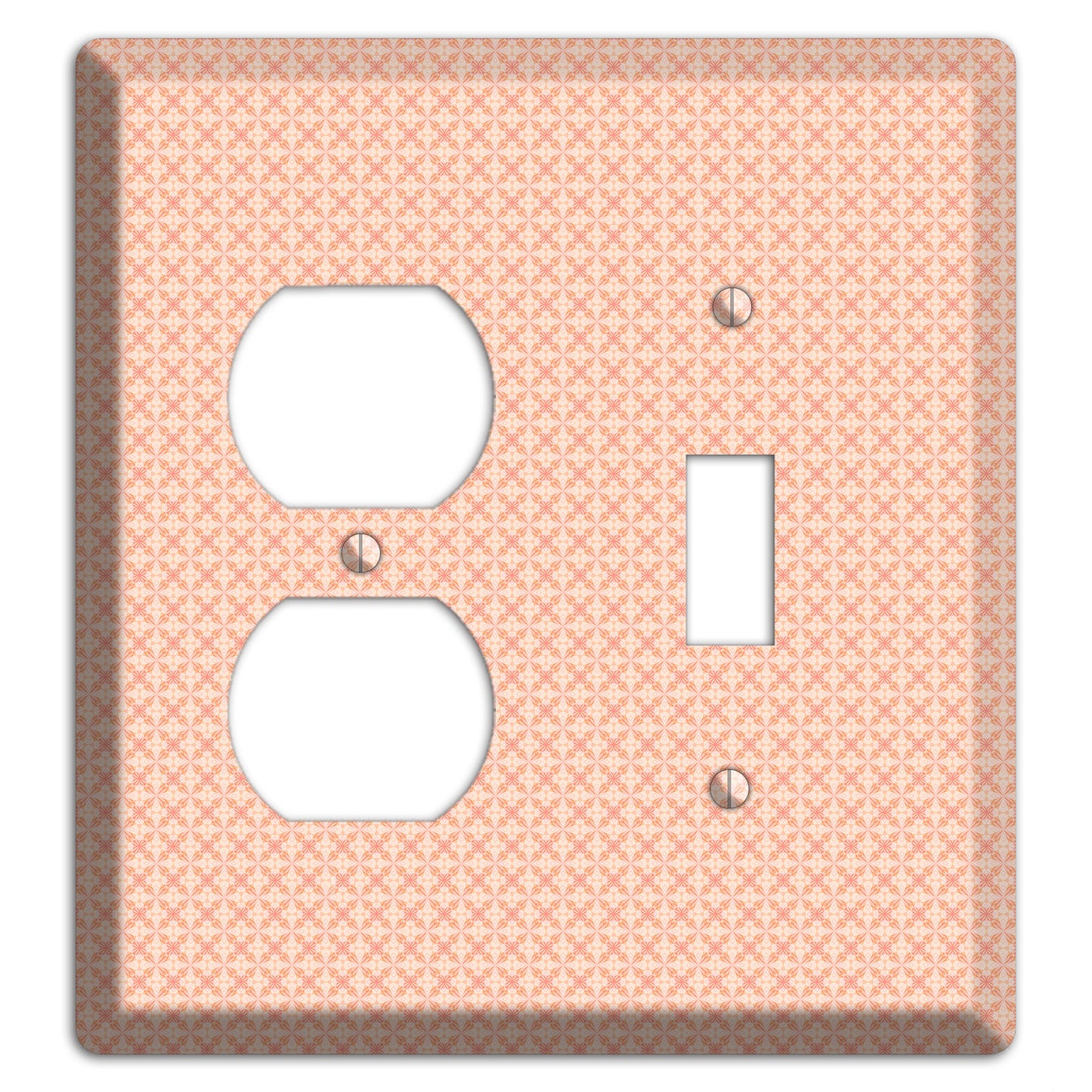 Peach Quatrefoil Duplex / Toggle Wallplate