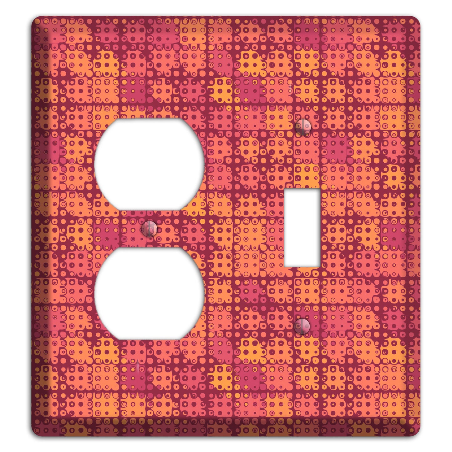 Coral Grunge Squares Duplex / Toggle Wallplate