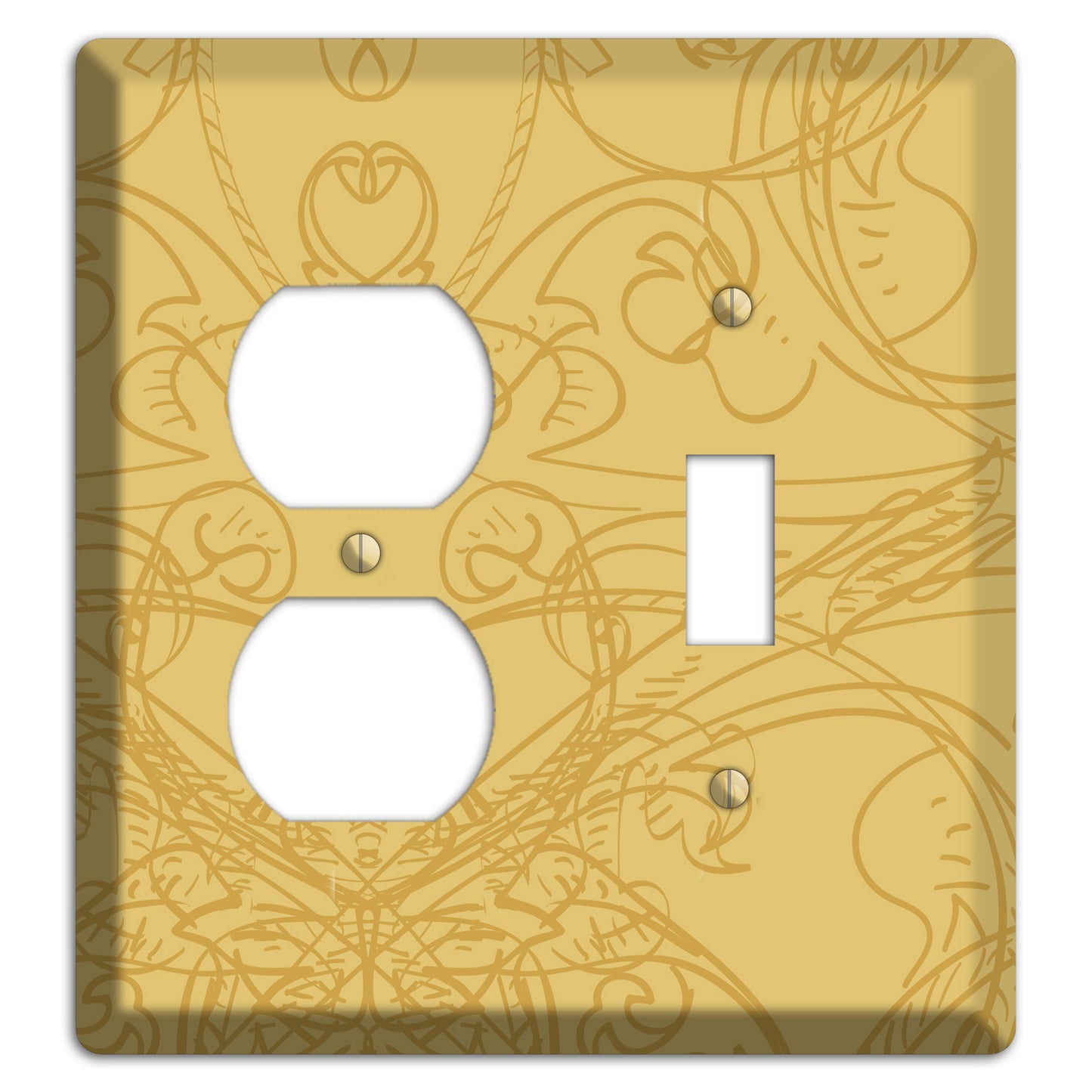 Beige Deco Sketch Duplex / Toggle Wallplate