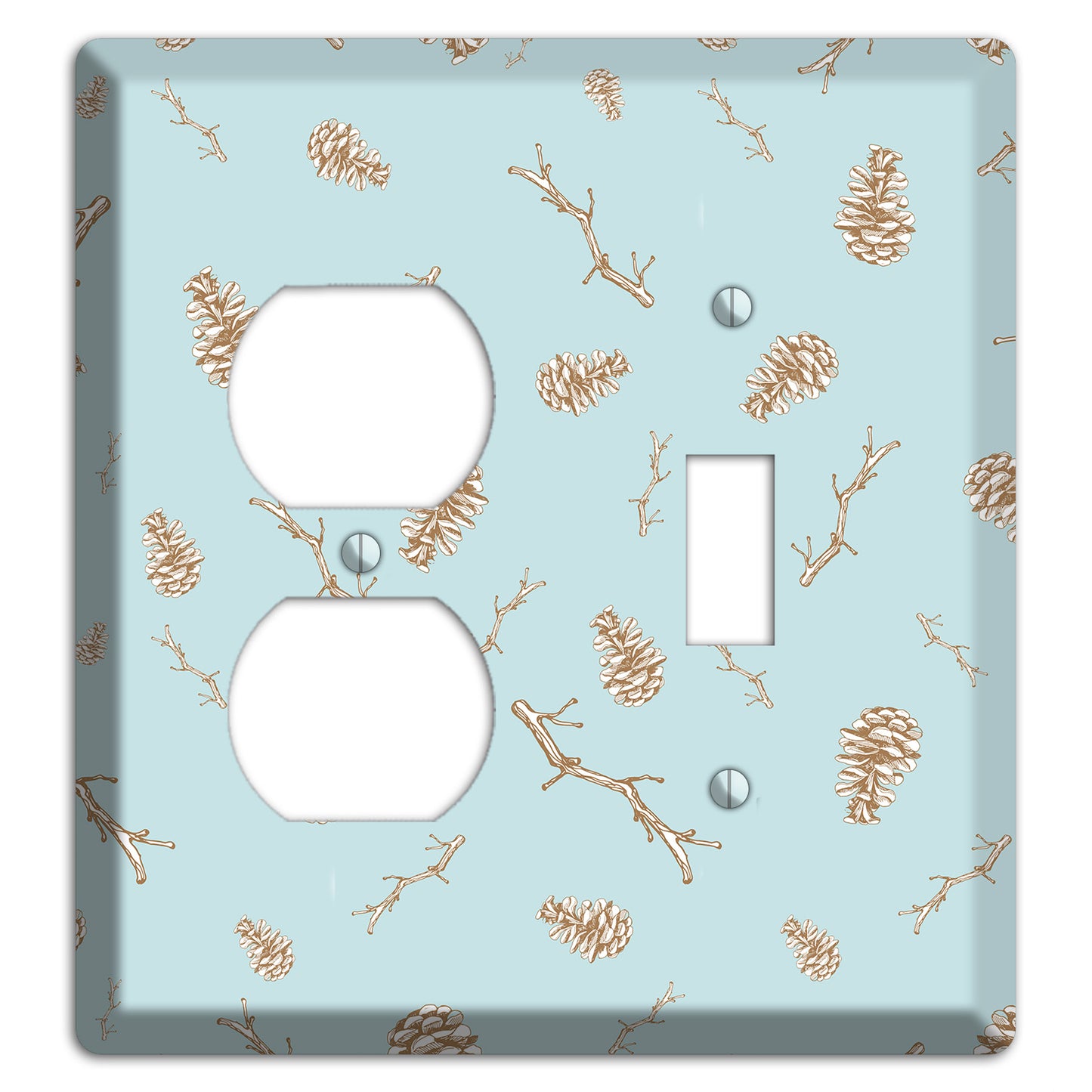 Wildlife Pinecones & Twigs Duplex / Toggle Wallplate