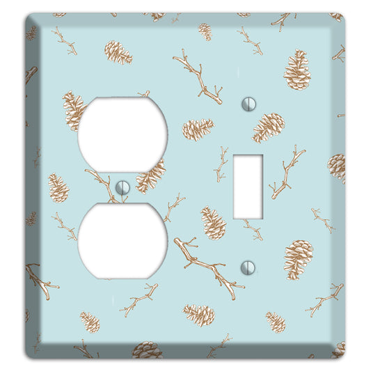 Wildlife Pinecones & Twigs Duplex / Toggle Wallplate