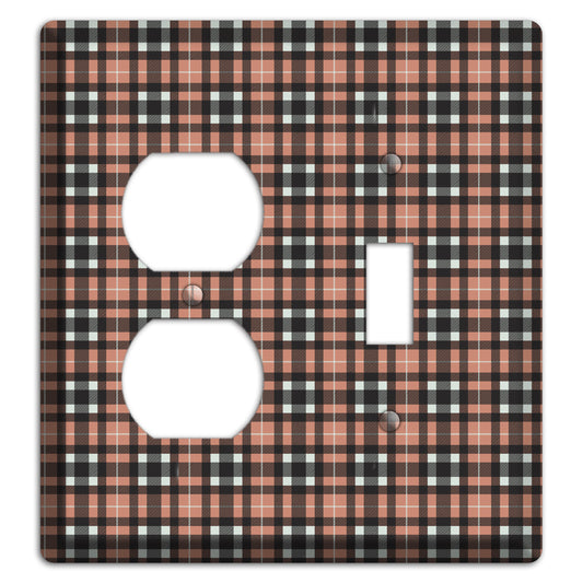 Light Brown Plaid Duplex / Toggle Wallplate