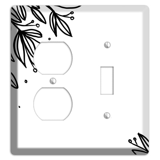 Hand-Drawn Floral 9 Duplex / Toggle Wallplate