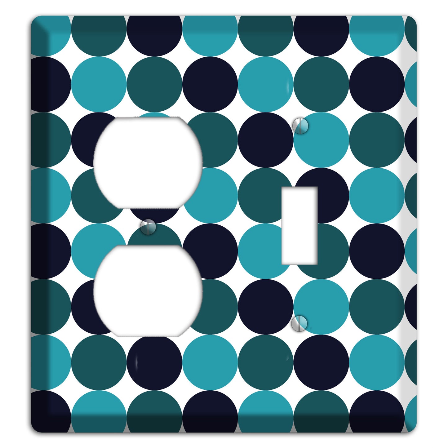 Multi Aqua Tiled Dots Duplex / Toggle Wallplate