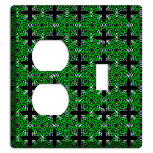 Green Foulard 3 Duplex / Toggle Wallplate