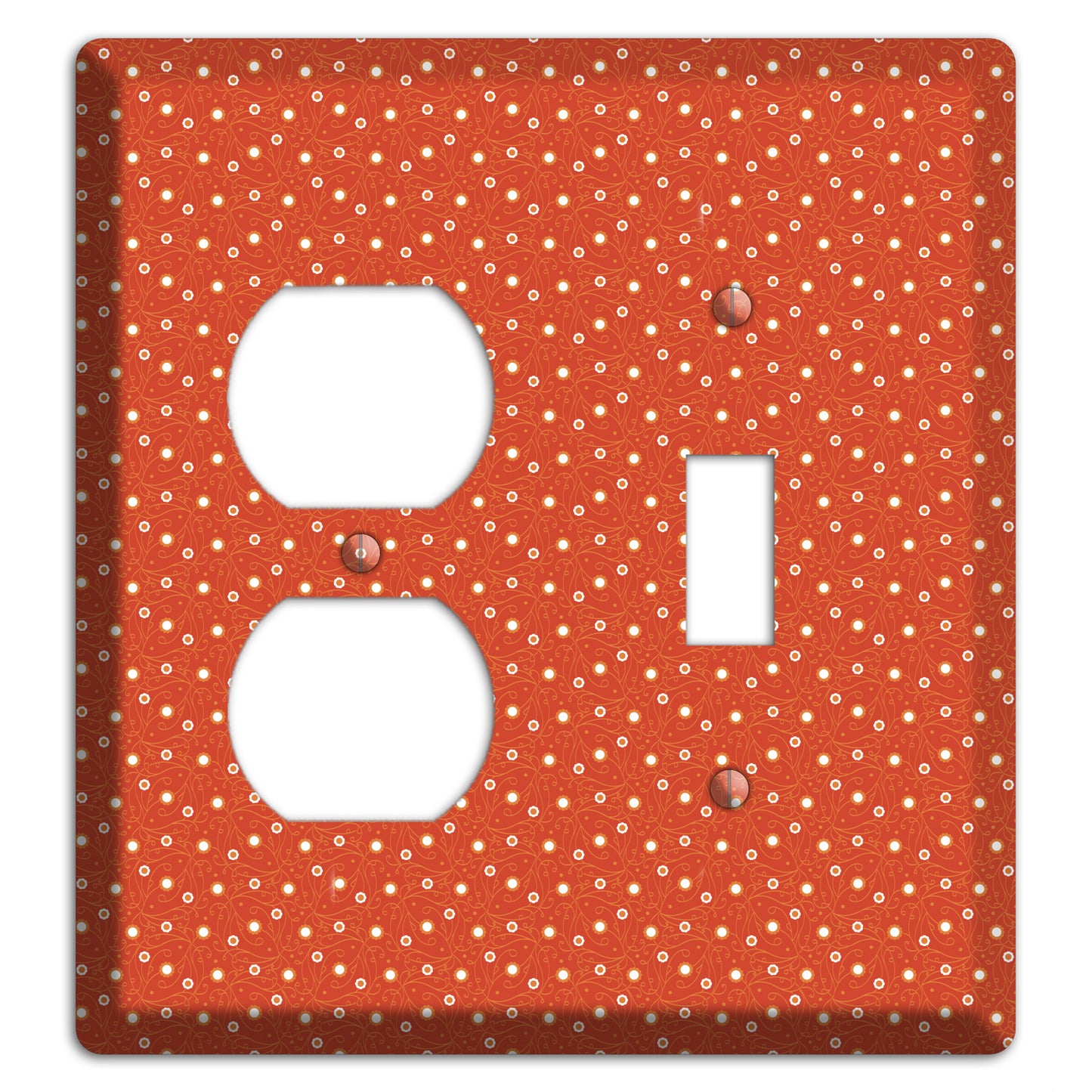 Tiny Red Vine Floral Duplex / Toggle Wallplate