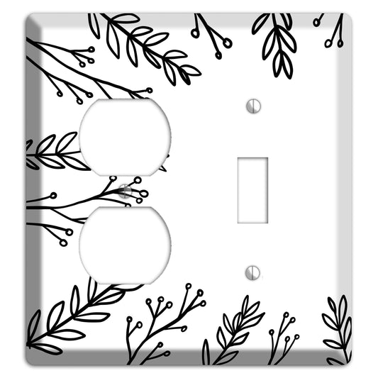 Hand-Drawn Leaves 9 Duplex / Toggle Wallplate