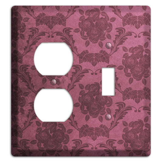 Turkish Rose Vintage Rose Damask Duplex / Toggle Wallplate