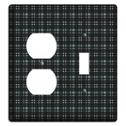 Black Plaid Duplex / Toggle Wallplate